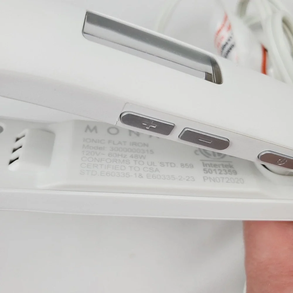 MONAT White Ionic Flat Iron Hair Straightener Ceramic 1